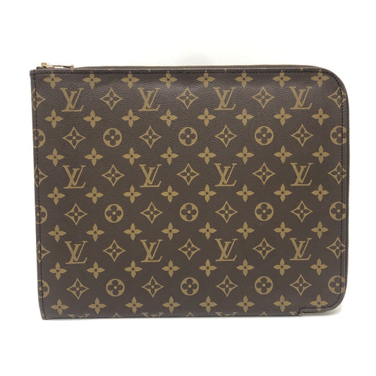 LOUIS VUITTON M53456 ポッシュ・ドキュマン カバン セカンドバッグ 書類ケース L字ファスナー クラッチバッグ ユニセックス ブラウン