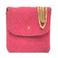 CHANEL Coco Mark Matelasse Chain Miniature Pouch Shoulder Bag Jersey Women's Red