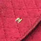 CHANEL Coco Mark Matelasse Chain Miniature Pouch Shoulder Bag Jersey Women's Red