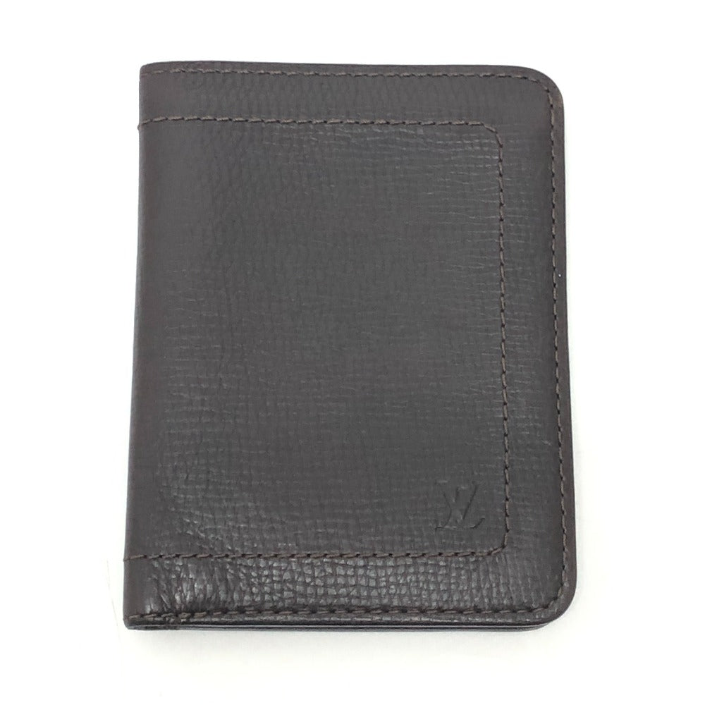 LOUIS VUITTON Utah Compact Wallet, No Coin Purse, Passport Case, Bifold Wallet, Leather, Men's, Cafe Style