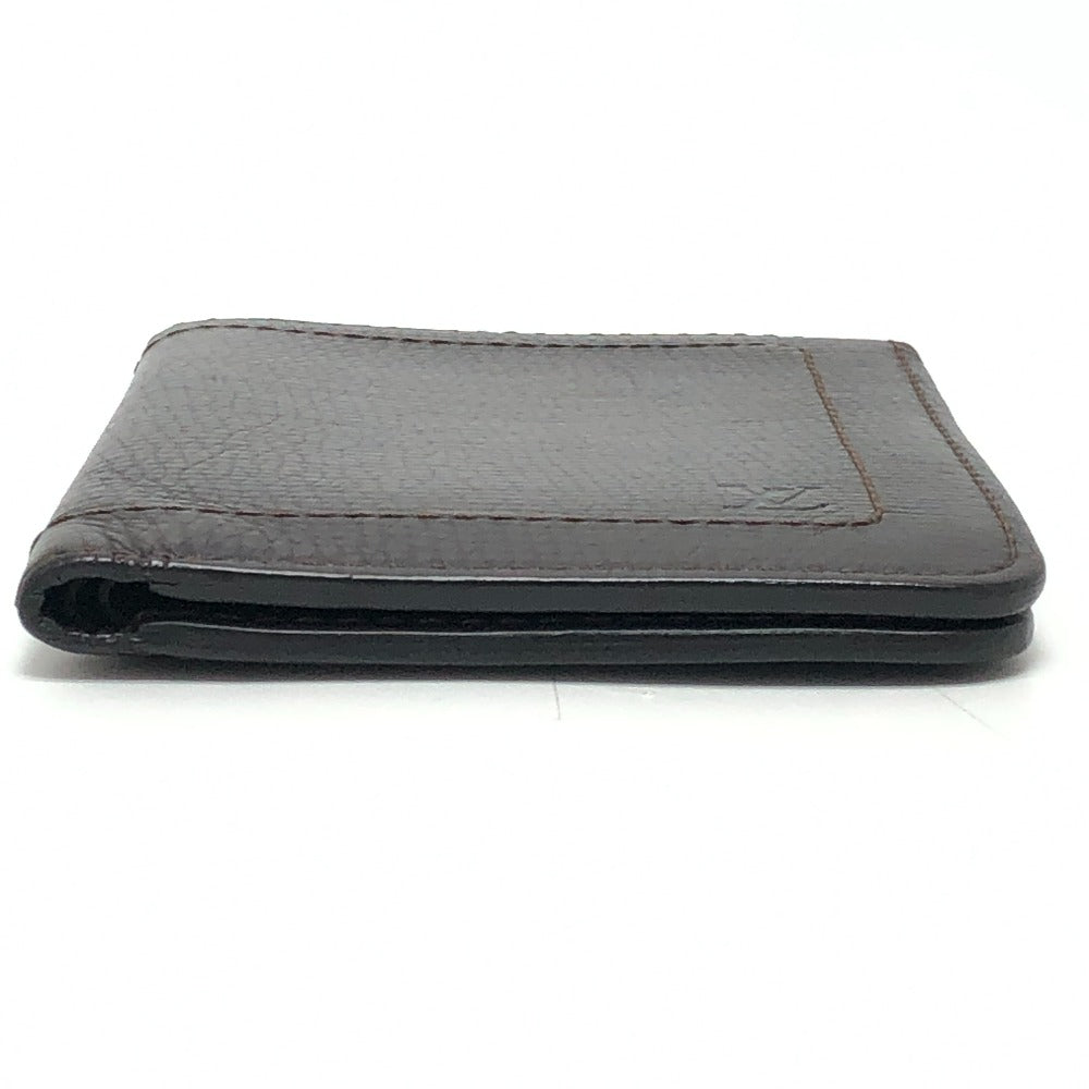 LOUIS VUITTON Utah Compact Wallet, No Coin Purse, Passport Case, Bifold Wallet, Leather, Men's, Cafe Style