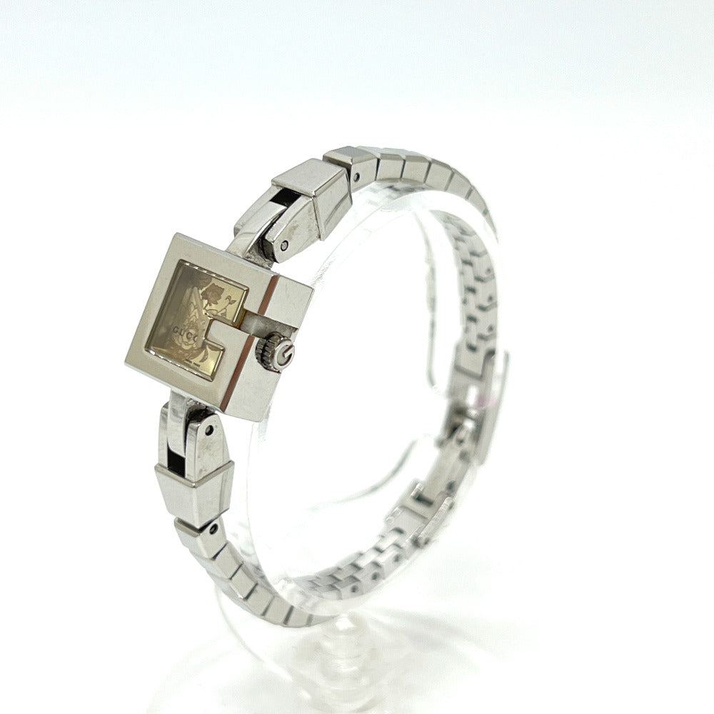 GUCCI 102 G Mini Square Chain Quartz Watch, Stainless Steel, Women's, Silver