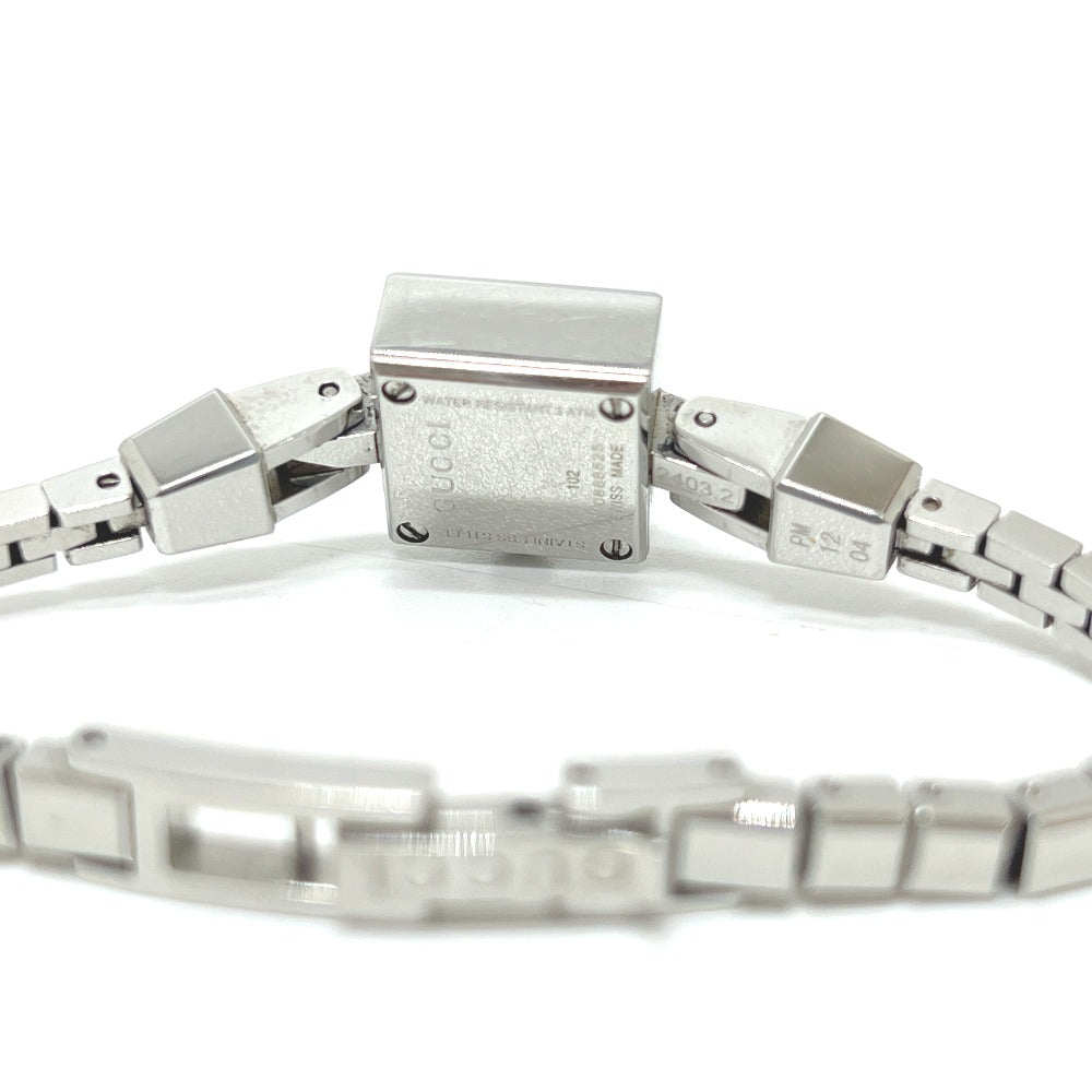 GUCCI 102 G Mini Square Chain Quartz Watch, Stainless Steel, Women's, Silver
