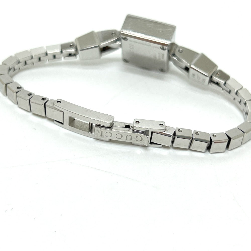 GUCCI 102 G Mini Square Chain Quartz Watch, Stainless Steel, Women's, Silver
