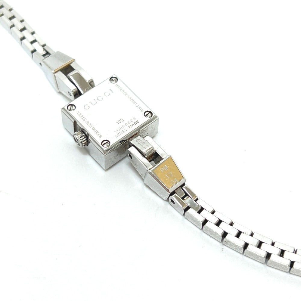 GUCCI 102 G Mini Square Chain Quartz Watch, Stainless Steel, Women's, Silver