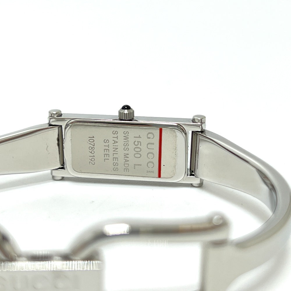 GUCCI 1500L Square Bangle Watch, Quartz Movement, Stainless Steel, Women's, Silver