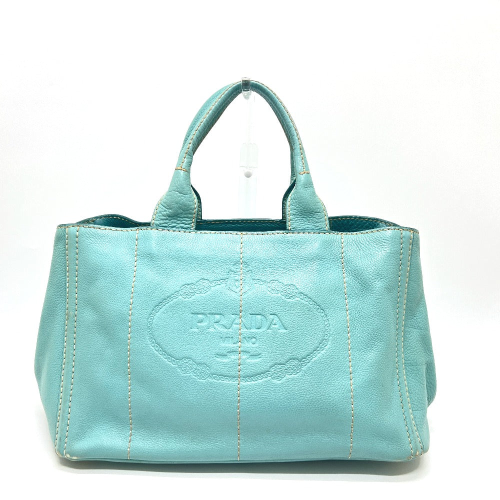 PRADA BN1872 ロゴ カナパ カバン バッグ ハンドバッグ 大容量 トートバッグ レザー レディース ブルー
