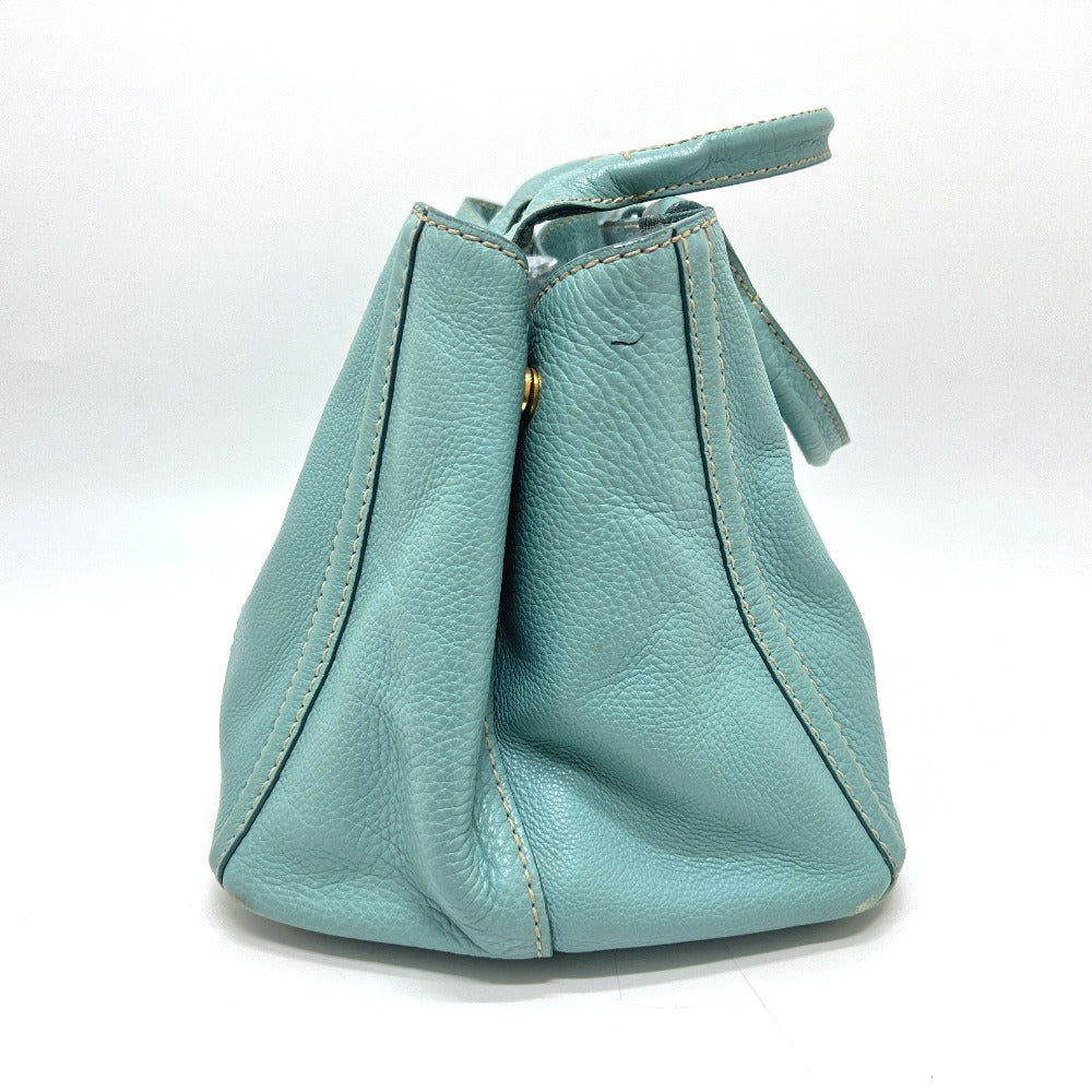 PRADA BN1872 ロゴ カナパ カバン バッグ ハンドバッグ 大容量 トートバッグ レザー レディース ブルー
