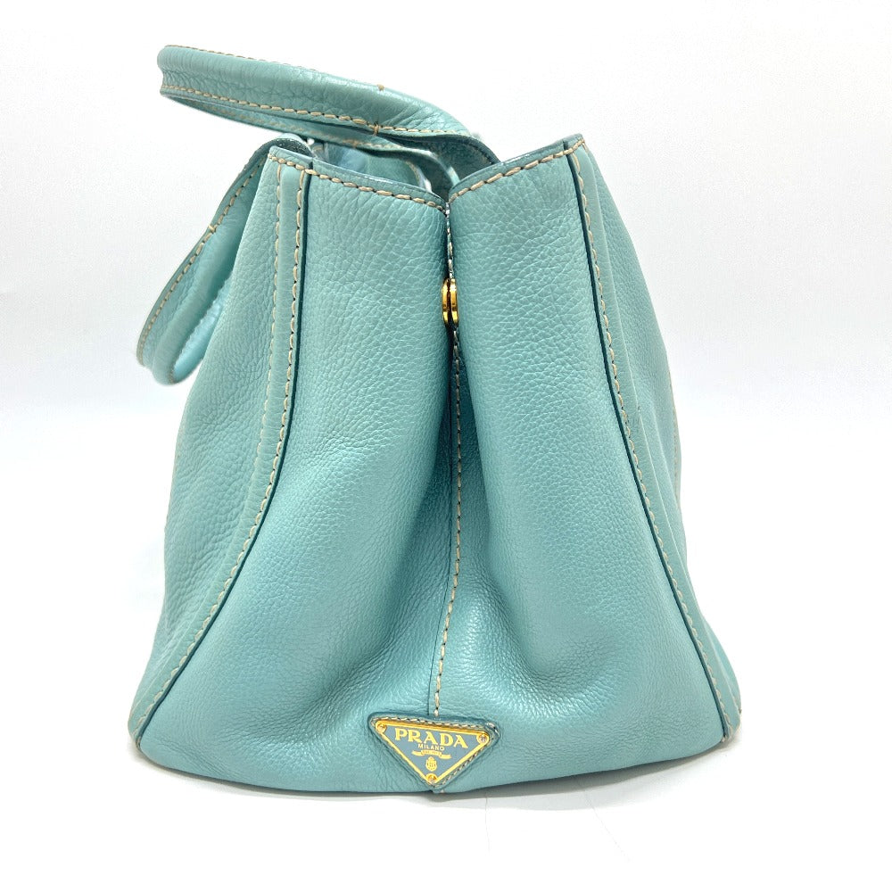 PRADA BN1872 ロゴ カナパ カバン バッグ ハンドバッグ 大容量 トートバッグ レザー レディース ブルー