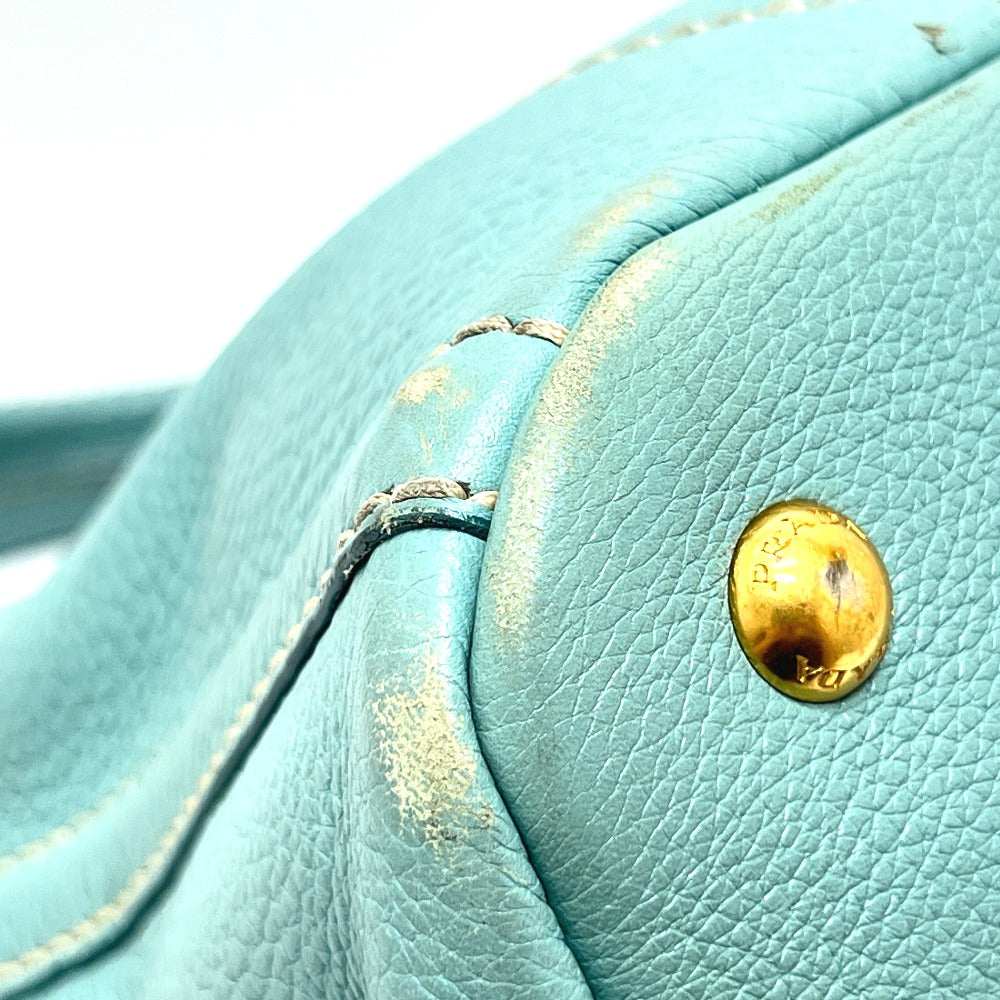 PRADA BN1872 ロゴ カナパ カバン バッグ ハンドバッグ 大容量 トートバッグ レザー レディース ブルー