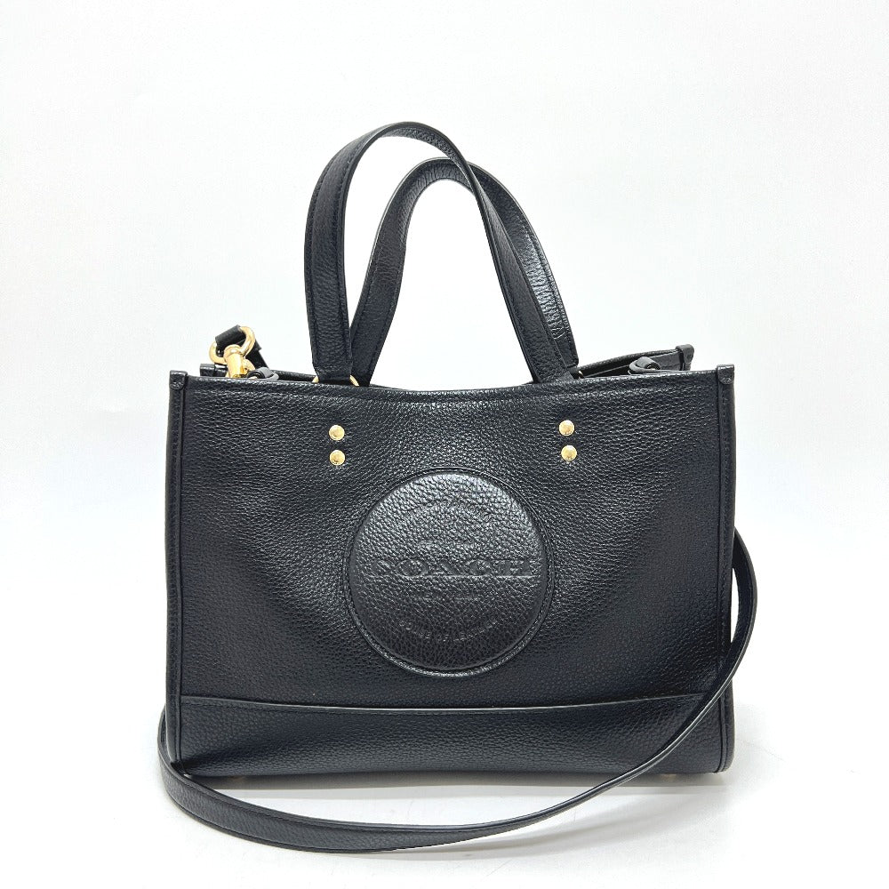COACH C2004 Dempsey Carryall with Patch Tote Bag, 2-Way Bag, Handbag, Leather, Women's, Black