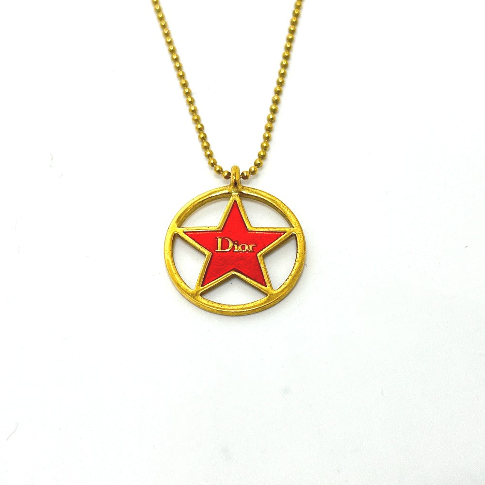 Christian Dior サークル スター チェーン アクセサリー ネックレス ゴールド レディース ゴールド