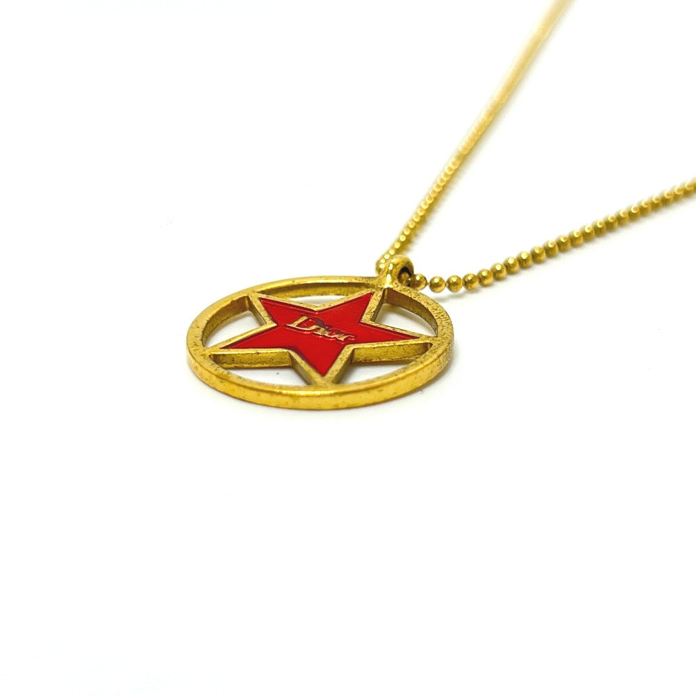 Christian Dior サークル スター チェーン アクセサリー ネックレス ゴールド レディース ゴールド