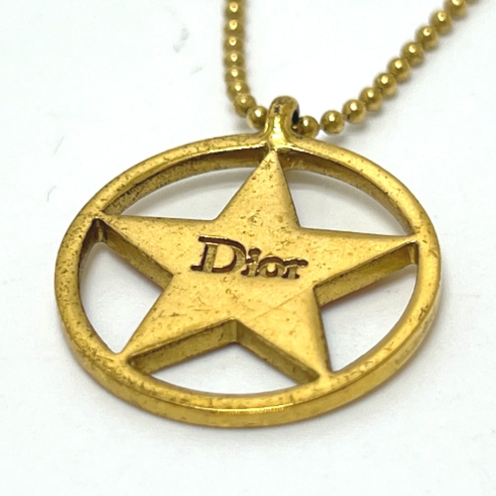 Christian Dior サークル スター チェーン アクセサリー ネックレス ゴールド レディース ゴールド