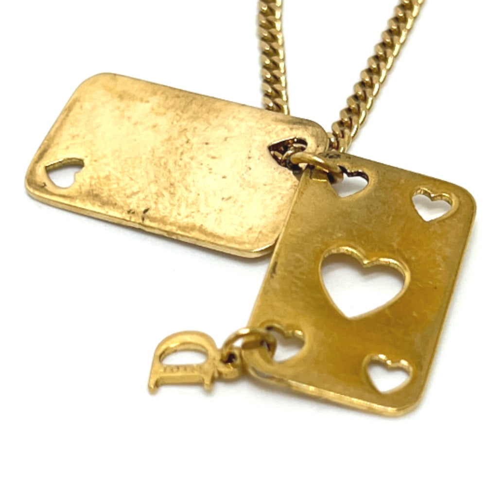 Dior Vintage Playing Card Chain Necklace, Strap, Metal, Women's, Gold
