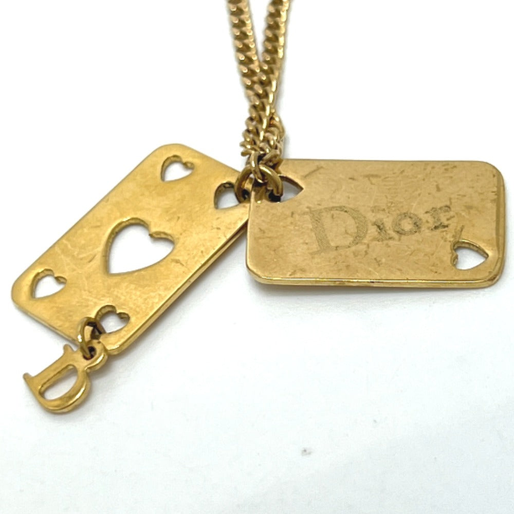 Dior Vintage Playing Card Chain Necklace, Strap, Metal, Women's, Gold
