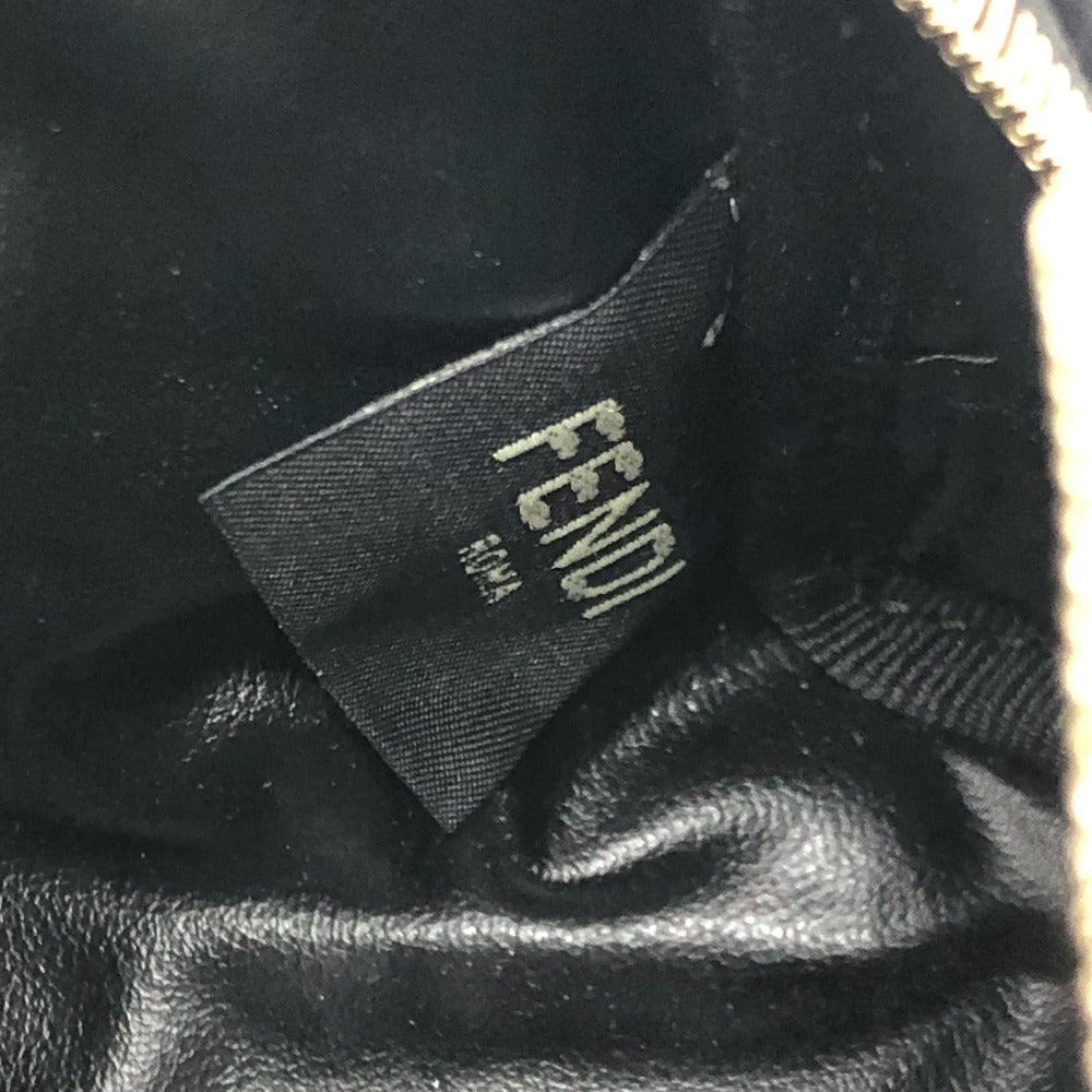FENDI 8N0179 FF Logo Zucca Embossed Makeup Pouch, Cosmetic Pouch, Small Item Case, Canvas, Women's, Black