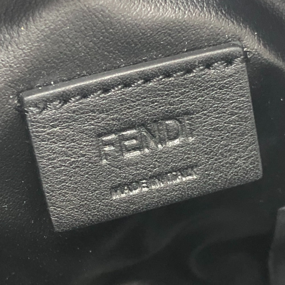 FENDI 8N0179 FF Logo Zucca Embossed Makeup Pouch, Cosmetic Pouch, Small Item Case, Canvas, Women's, Black