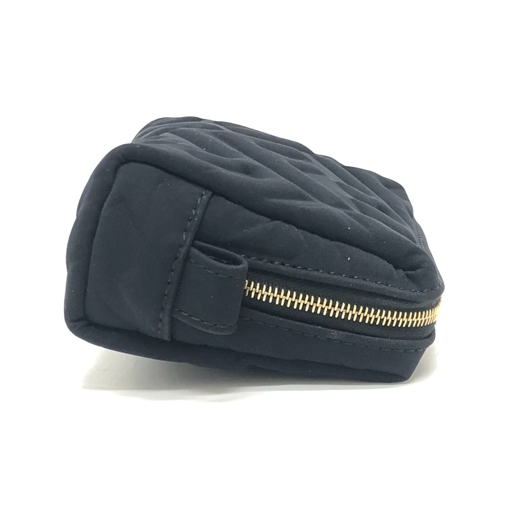 FENDI 8N0179 FF Logo Zucca Embossed Makeup Pouch, Cosmetic Pouch, Small Item Case, Canvas, Women's, Black