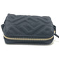 FENDI 8N0179 FF Logo Zucca Embossed Makeup Pouch, Cosmetic Pouch, Small Item Case, Canvas, Women's, Black