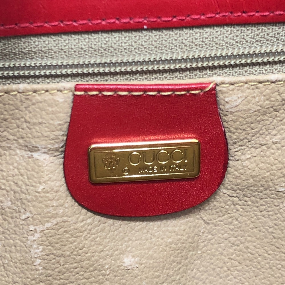 GUCCI 004-113-0364 Old Gucci GG Pattern Bag, 2-Way, Second Bag, Clutch, Shoulder Bag, PVC/Leather, Women's, Red
