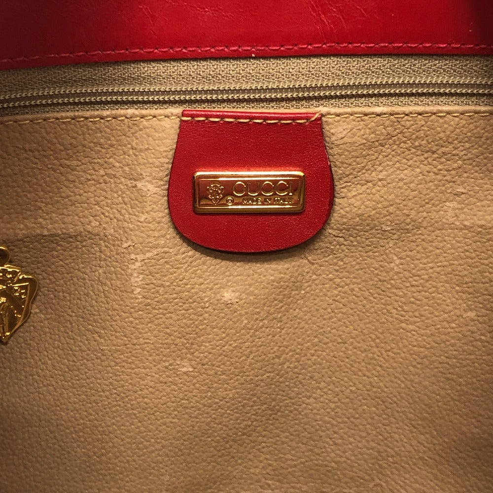 GUCCI 004-113-0364 Old Gucci GG Pattern Bag, 2-Way, Second Bag, Clutch, Shoulder Bag, PVC/Leather, Women's, Red