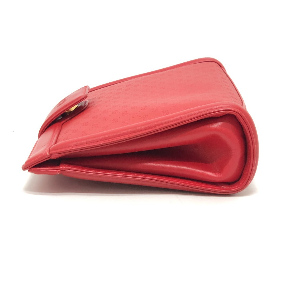 GUCCI 004-113-0364 Old Gucci GG Pattern Bag, 2-Way, Second Bag, Clutch, Shoulder Bag, PVC/Leather, Women's, Red
