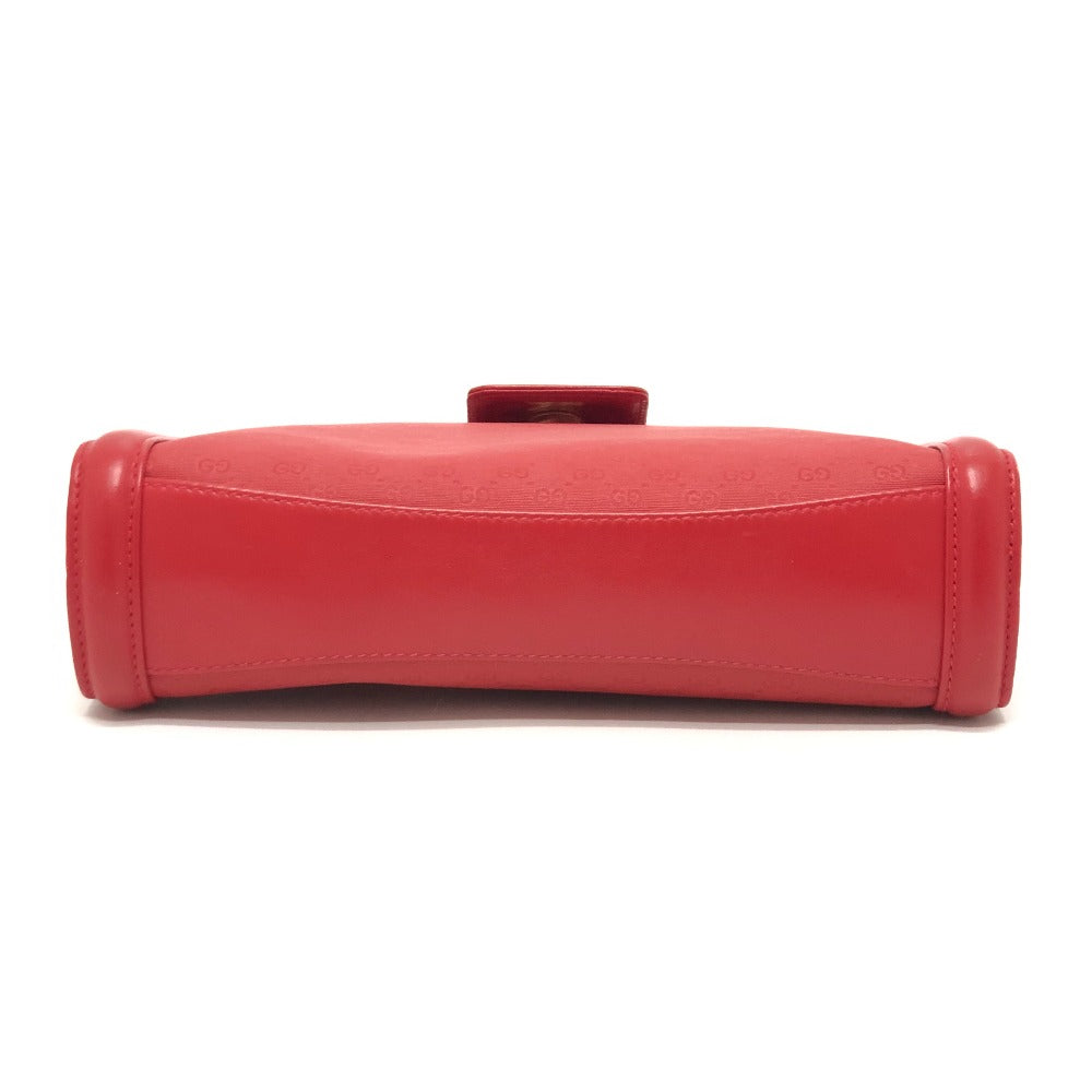 GUCCI 004-113-0364 Old Gucci GG Pattern Bag, 2-Way, Second Bag, Clutch, Shoulder Bag, PVC/Leather, Women's, Red