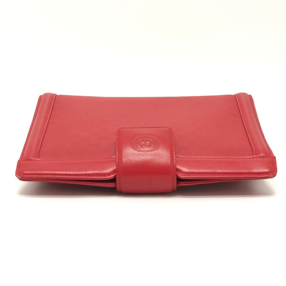 GUCCI 004-113-0364 Old Gucci GG Pattern Bag, 2-Way, Second Bag, Clutch, Shoulder Bag, PVC/Leather, Women's, Red