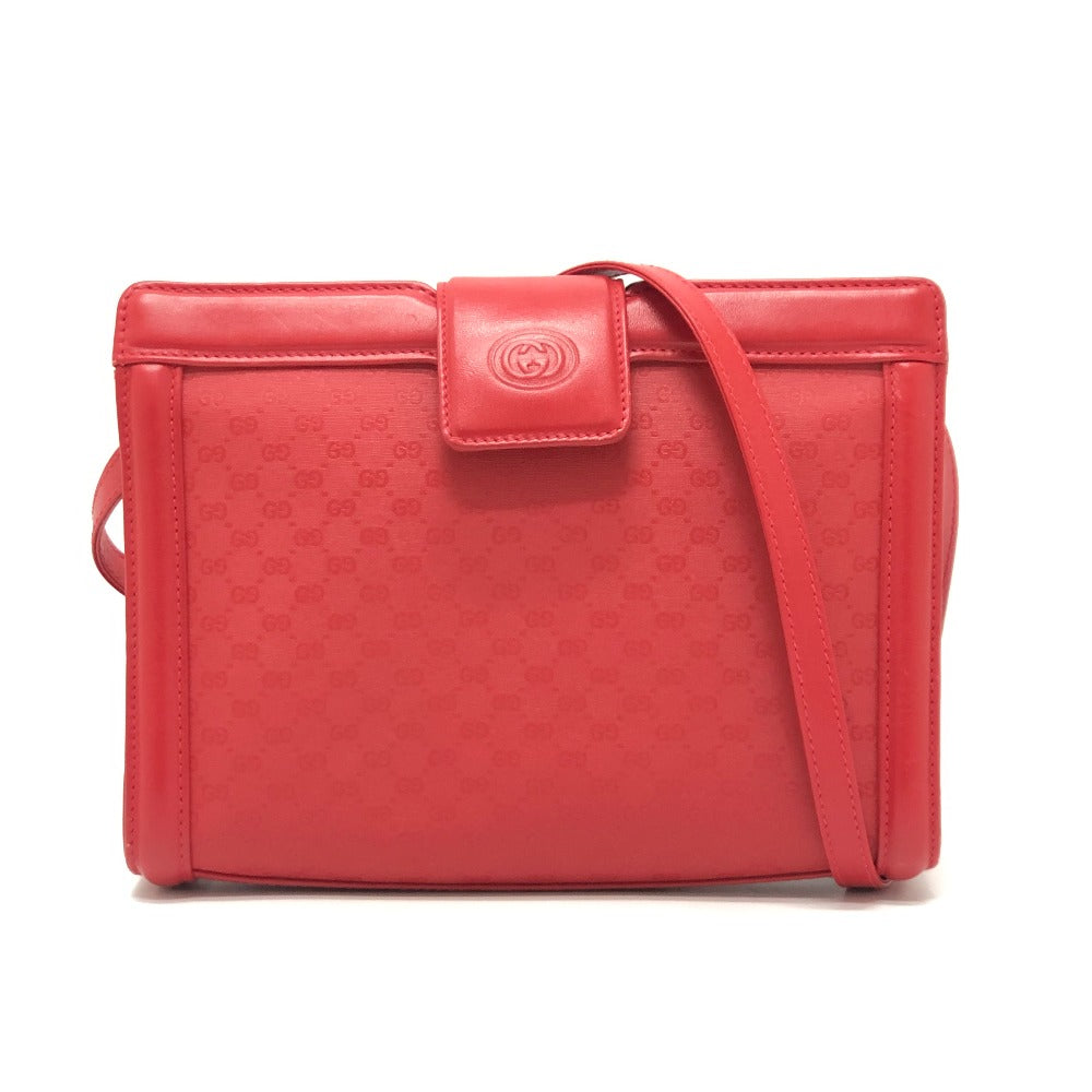 GUCCI 004-113-0364 Old Gucci GG Pattern Bag, 2-Way, Second Bag, Clutch, Shoulder Bag, PVC/Leather, Women's, Red