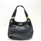 COACH F19453 Logo Plate Shoulder Bag Handbag Leather Women's Black