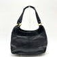 COACH F19453 Logo Plate Shoulder Bag Handbag Leather Women's Black