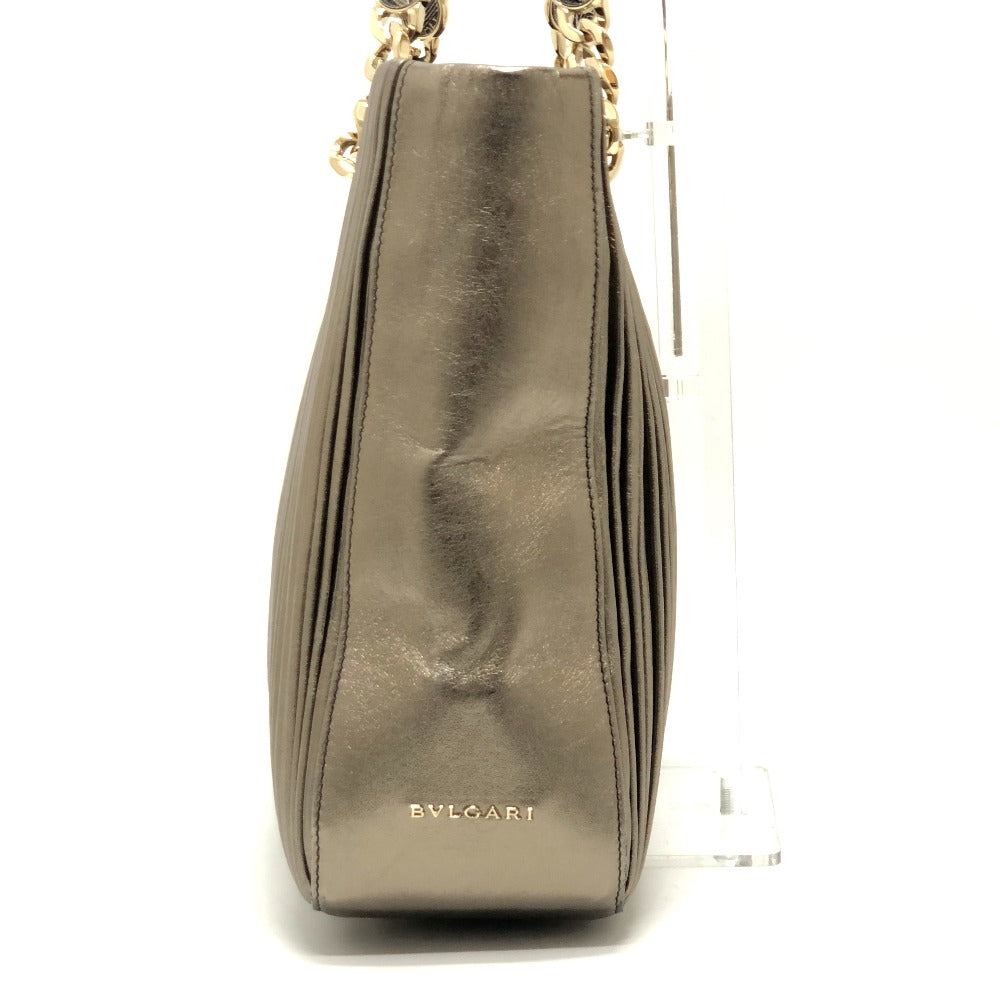 BVLGARI モネーテ ナッパプリセ カバン バッグ チェーン 肩掛け ショルダーバッグ トートバッグ レザー レディース ゴールド