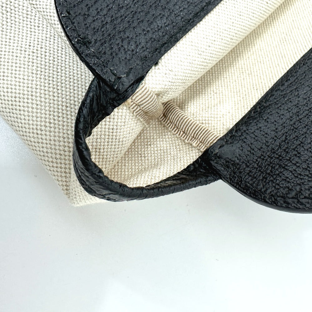 GUCCI 284156 Crest Logo Handbag Canvas/Leather Women's Beige/Black