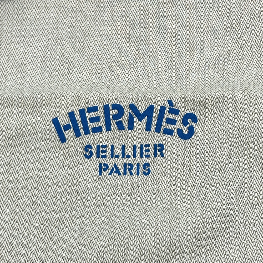 HERMES ロゴ アリーヌPM 肩掛け カバン ショルダーバッグ キャンバス レディース ベージュ×ブルー