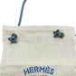 HERMES ロゴ アリーヌPM 肩掛け カバン ショルダーバッグ キャンバス レディース ベージュ×ブルー