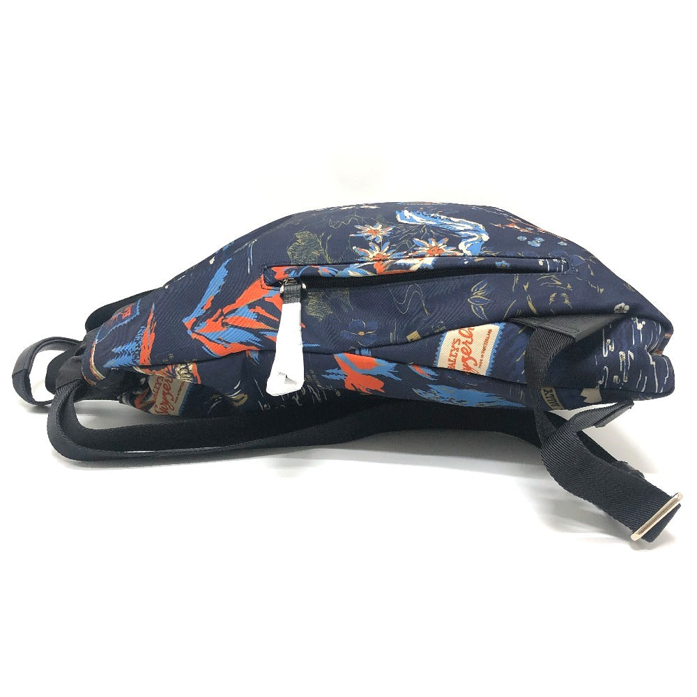 BALLY 6231718 Nature All-Over Print 2-Way Backpack Bag Rucksack Nylon/Leather Men's Blue