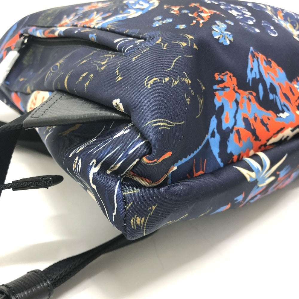 BALLY 6231718 Nature All-Over Print 2-Way Backpack Bag Rucksack Nylon/Leather Men's Blue
