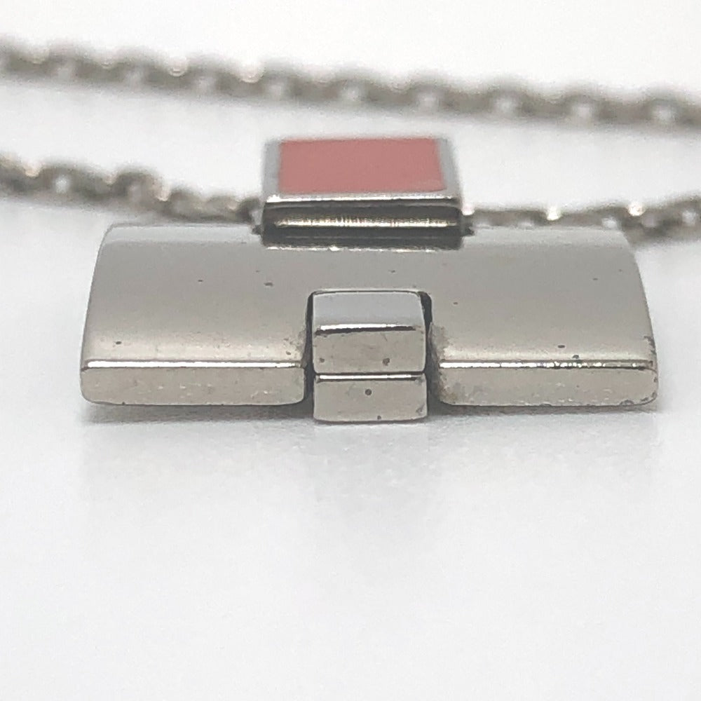 HERMES H motif Eileen Pendant Chain Accessory Necklace Metal Ladies Silver