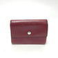HERMES Sellier Business Card Holder Card Case Leather Women's Rouge H Silver Hardware