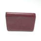 HERMES Sellier Business Card Holder Card Case Leather Women's Rouge H Silver Hardware