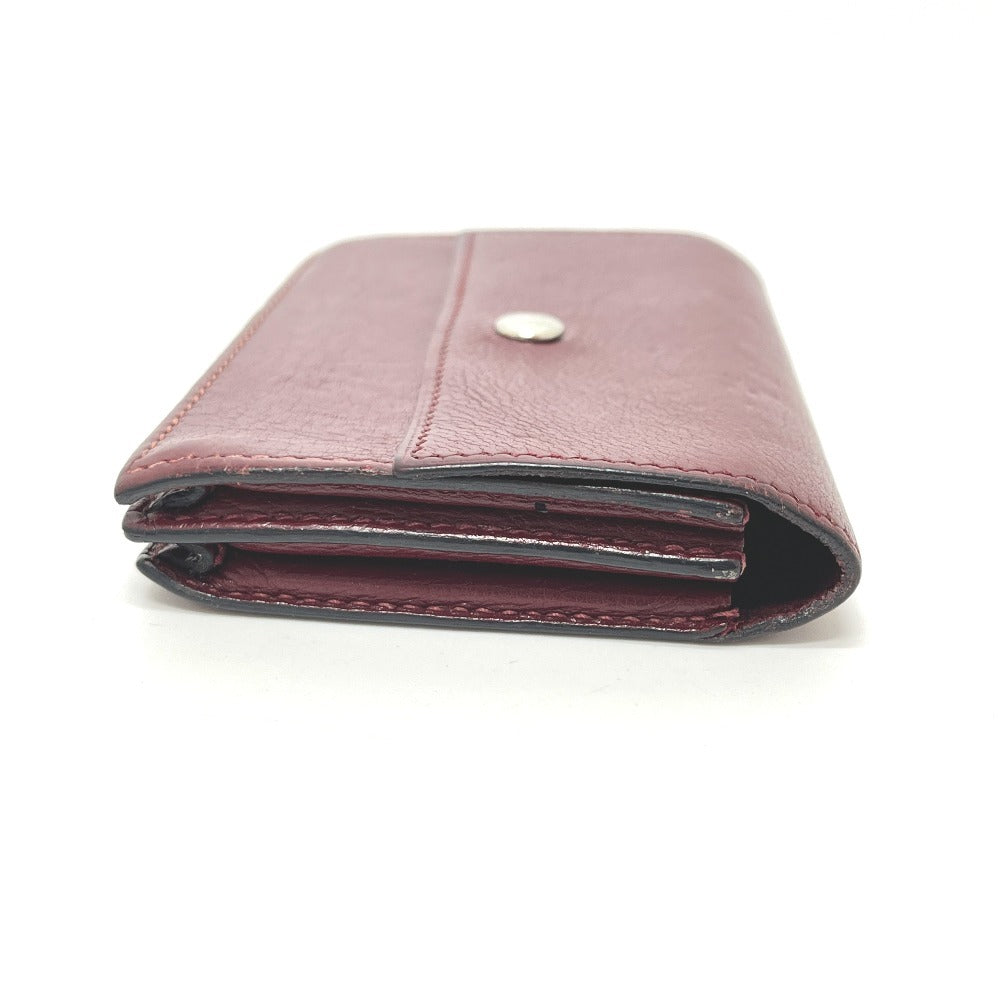 HERMES Sellier Business Card Holder Card Case Leather Women's Rouge H Silver Hardware