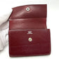 HERMES Sellier Business Card Holder Card Case Leather Women's Rouge H Silver Hardware