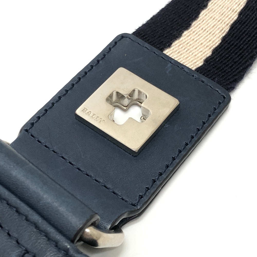 BALLY Flat Bag, Adjustable Crossbody Shoulder Bag, Leather, Unisex, Navy