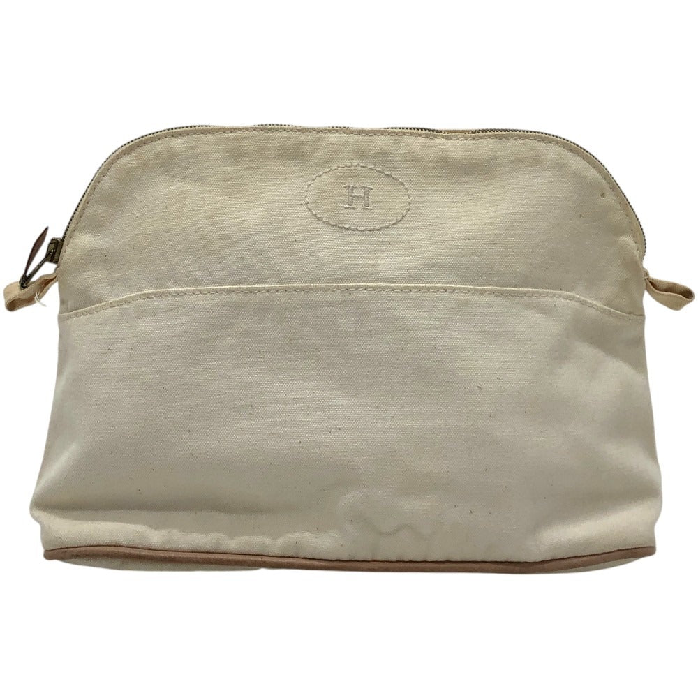 HERMES Bolide Pouch MM Bolide Pouch MM Accessory Case Makeup Pouch Cosmetic Pouch Pouch Canvas Women's White