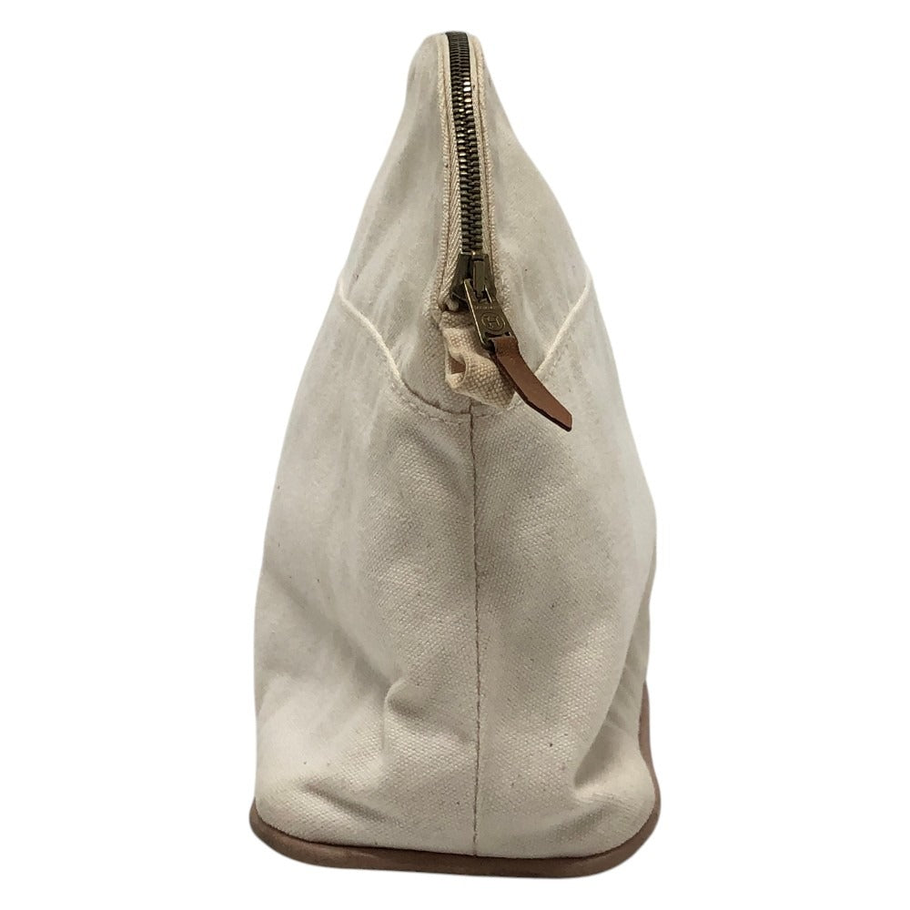 HERMES Bolide Pouch MM Bolide Pouch MM Accessory Case Makeup Pouch Cosmetic Pouch Pouch Canvas Women's White