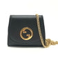 GUCCI 725219 Blondie Medium Chain Wallet Purse Bag Logo Shoulder Bag Leather Women's Black