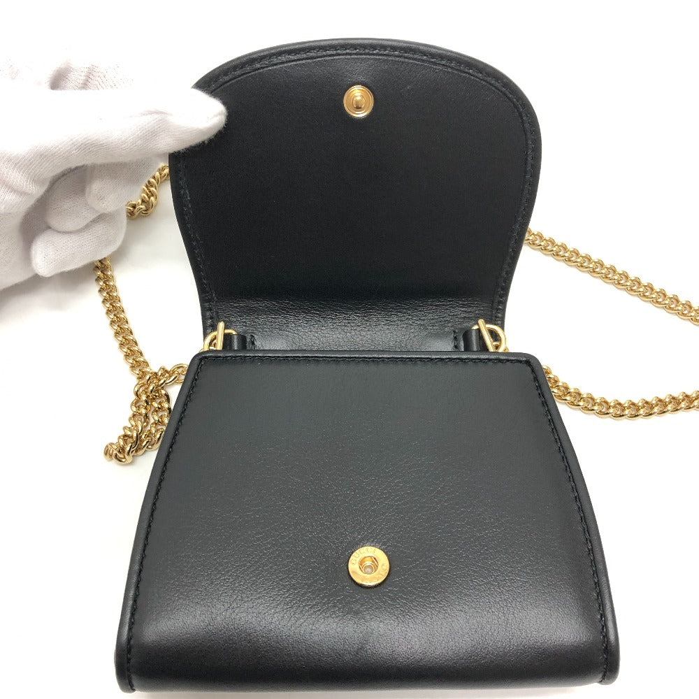 GUCCI 725219 Blondie Medium Chain Wallet Purse Bag Logo Shoulder Bag Leather Women's Black