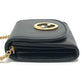 GUCCI 725219 Blondie Medium Chain Wallet Purse Bag Logo Shoulder Bag Leather Women's Black