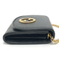 GUCCI 725219 Blondie Medium Chain Wallet Purse Bag Logo Shoulder Bag Leather Women's Black